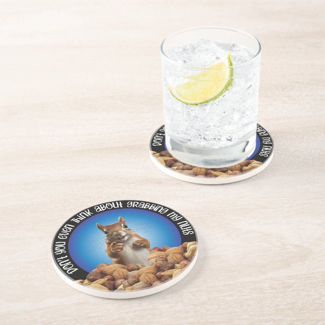 Posavasos No agarres mis nueces - ardilla divertida (Lado)