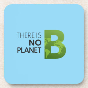 Posavasos No hay planeta B - Tipografía verde de la Tierra