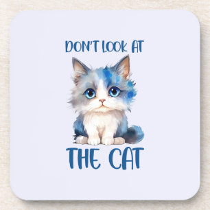 Posavasos No mires la frase del gato gracioso