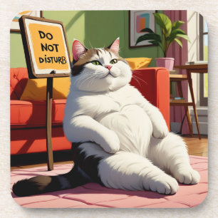 Posavasos No molestar a la Grasa Gato Funny