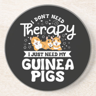 Posavasos No necesito terapia Guinea Cerdo Cavy Roddent