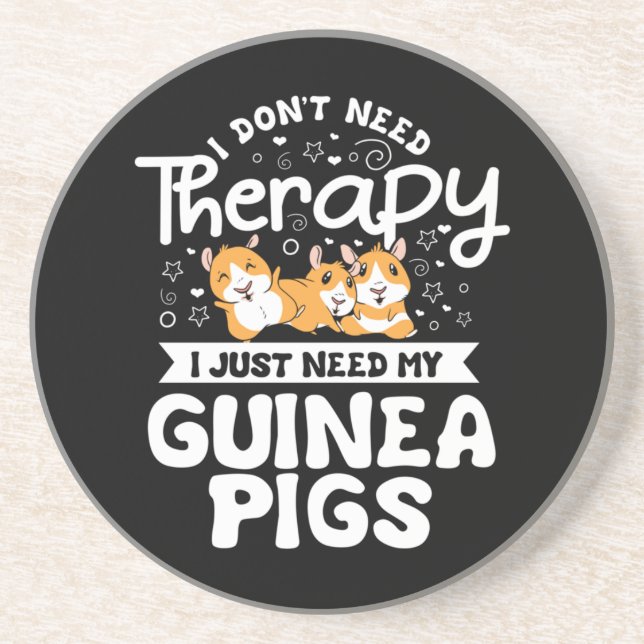 Posavasos No necesito terapia Guinea Cerdo Cavy Roddent (Frente)