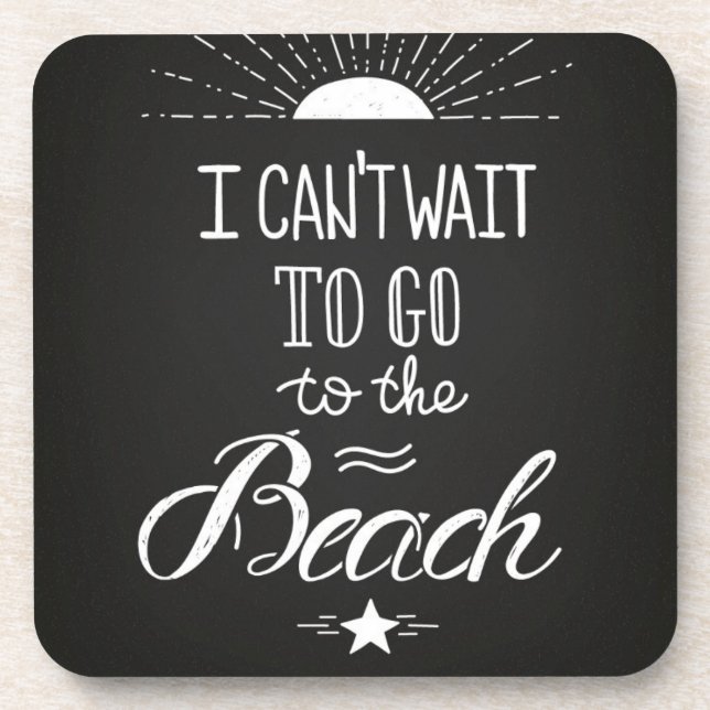 Posavasos No puede esperar para ir a la playa (Frente)