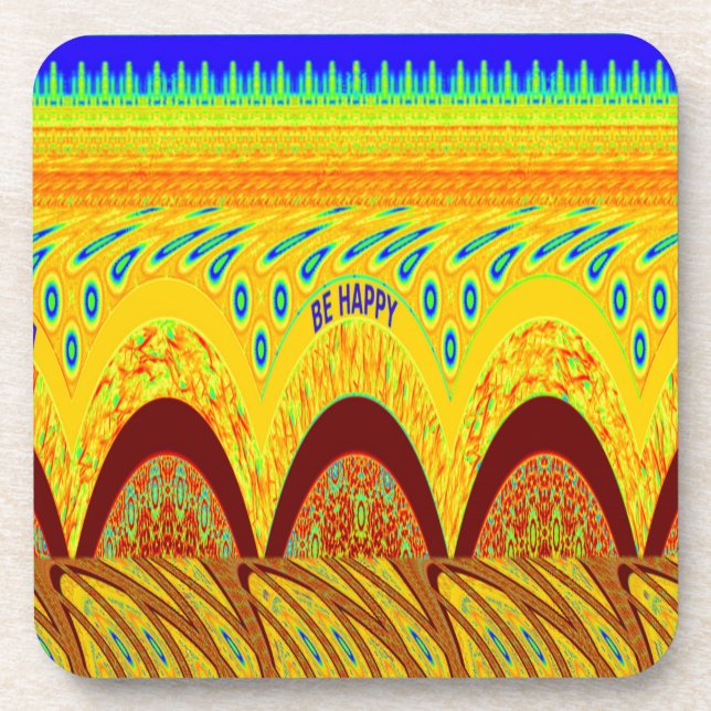 Posavasos No te preocupes por ser feliz diseño de impresión  (Frente)