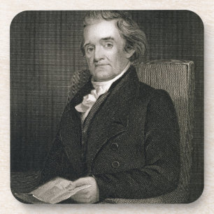 Posavasos Noah Webster (1758-1843) grabado por Frederick W.