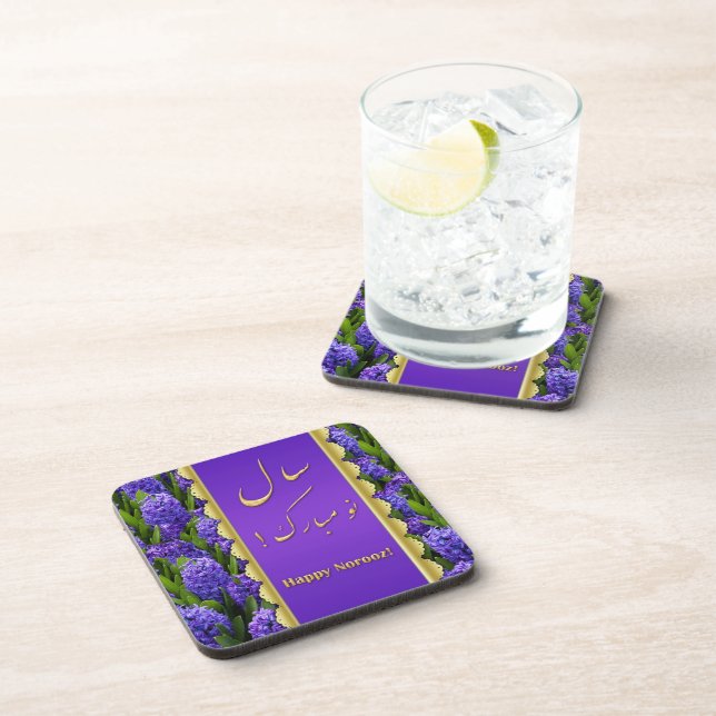 Posavasos Noble Happy Norooz Hyacinths - Cork Coaster (Lado Derecho)