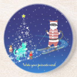 Posavasos Noche Calentadora del Corazón de Santa