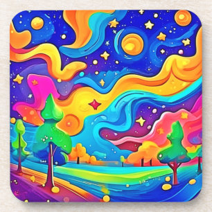 Posavasos Noche de ensueño: Paisaje estrellado