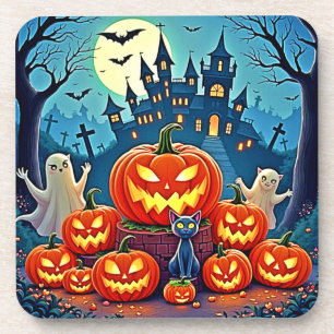 Posavasos Noche de Halloween: Arte Divertido y Espeluznante