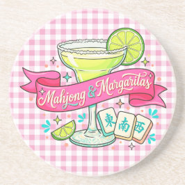 Posavasos Noche de Juego de Mahjong y Margaritas Cóctel