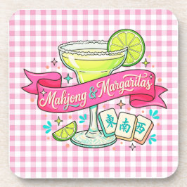 Posavasos Noche de Juego de Mahjong y Margaritas Cóctel