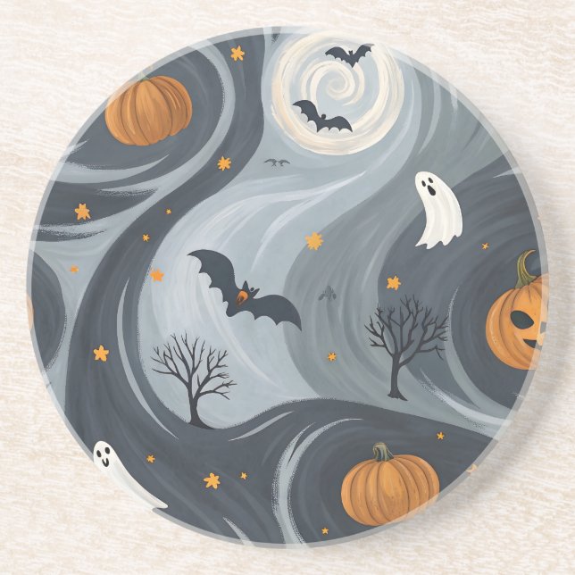 Posavasos Noche de la Muerte de Halloween (Frente)