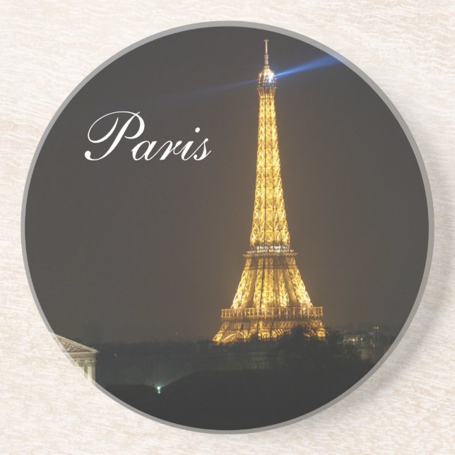 Posavasos Noche de la torre Eiffel (Frente)