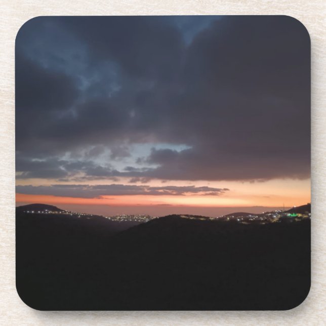 Posavasos noche del cielo Costura de plástico duro (Frente)