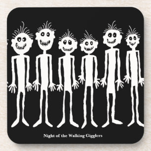 Posavasos Noche del petroglifo de Gigglers que camina