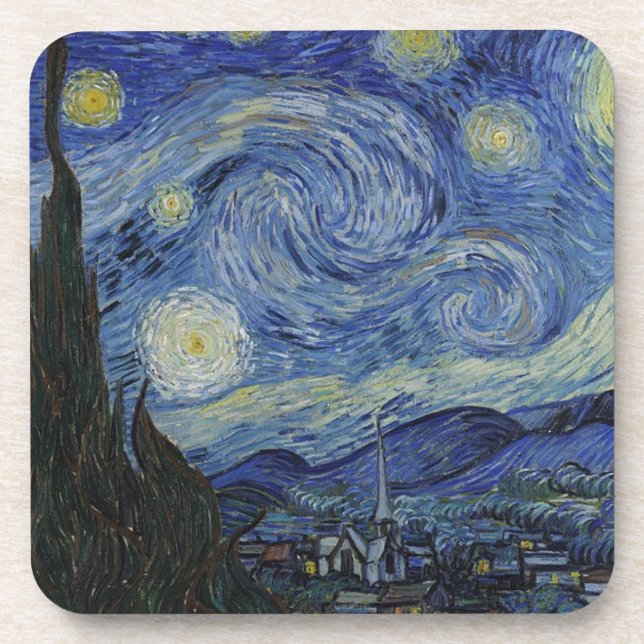 Posavasos Noche estrellada de Van Gogh (Frente)