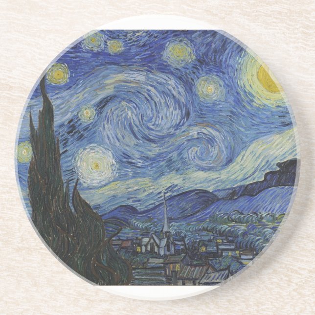 Posavasos Noche estrellada de Van Gogh (Frente)