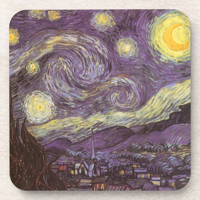 Posavasos Noche estrellada de Vincent van Gogh, Bella Artes  (Frente)