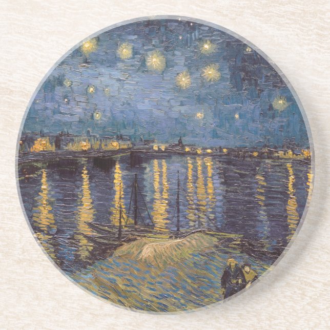 Posavasos Noche estrellada sobre el río Ródano por Vincent V (Frente)