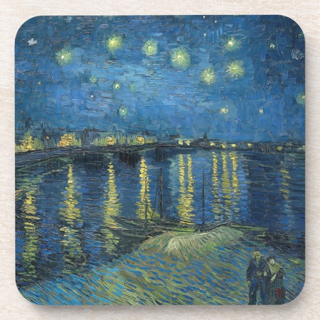 Posavasos Noche estrellada sobre el Ródano (1888) Vincent va (Frente)
