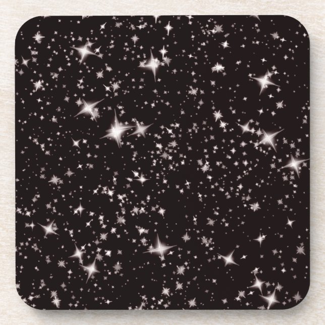 Posavasos noche negra de estrellas (Frente)