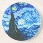 Posavasos Noche Van Gogh Starry<br><div class="desc">Monstruo de piedra arenisca con la pintura al óleo de Vincent van Gogh La noche estrellada (1889). Inspirado por su estancia en un asilo, el arte representa un pueblo bajo un cielo nocturno de estrellas y luna azul y amarilla. Un gran regalo para los aficionados al post-impresionismo y al arte...</div>