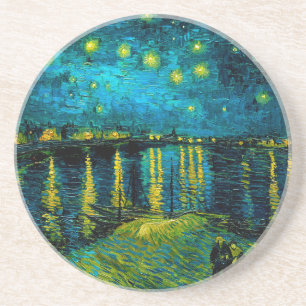 Posavasos Noche Van Gogh Starry sobre el Ródano
