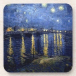 Posavasos Noche Van Gogh Starry Sobre Rhone<br><div class="desc">Paisaje de Vincent Van Gogh y la serie de pintura del paisaje marino - Noche azul estrellada sobre el Ródano</div>