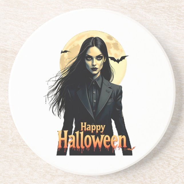 Posavasos Noche Witchy Halloween (Frente)