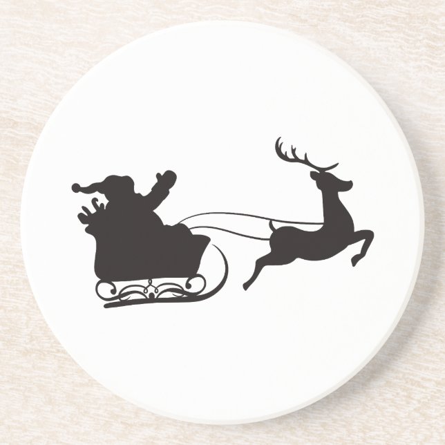 Posavasos Nochebuena navideña moderna y reno (Frente)