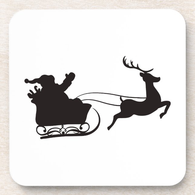 Posavasos Nochebuena navideña moderna y reno (Frente)
