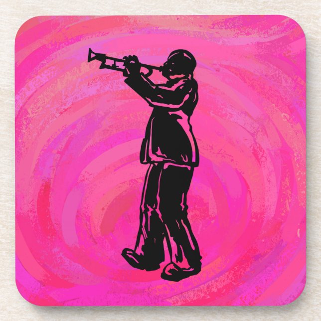 Posavasos Noches de boogie de Nueva York Trumpet Rosado cali (Frente)