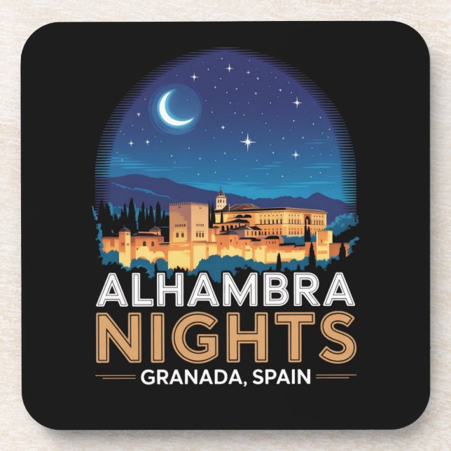 Posavasos Noches de la Alhambra - Granada España Viaje Arte (Frente)