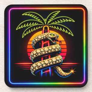 Posavasos Noches de Miami de Neón Lujo Diamante
