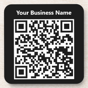 Posavasos Nombre comercial más código QR en un
