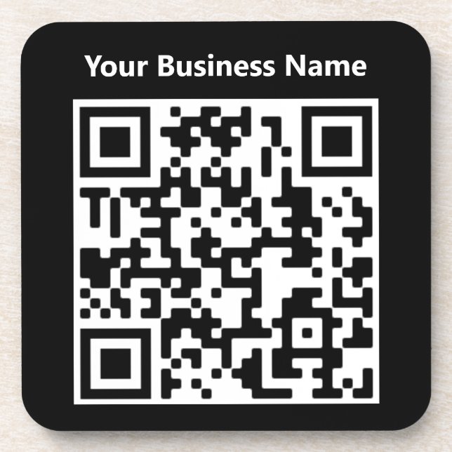 Posavasos Nombre comercial más código QR en un (Frente)