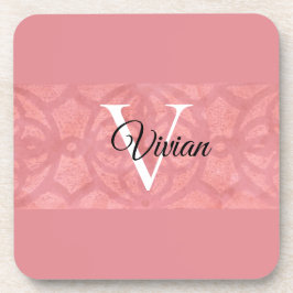 Posavasos Nombre de Batik Rosado Ruddy Monogramado