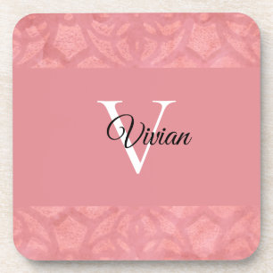 Posavasos Nombre de Batik Rosado Ruddy Monogramado