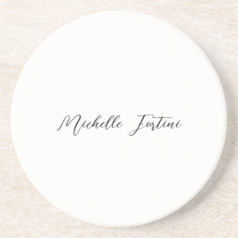 Posavasos Nombre de caligrafía elegante llano Minimalista