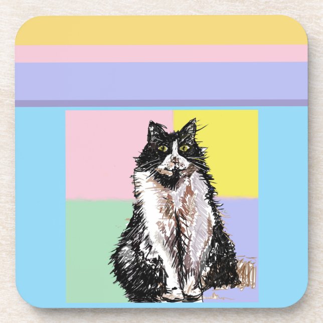 Posavasos Nombre de Chicas rosados para pasteles de gato de  (Frente)