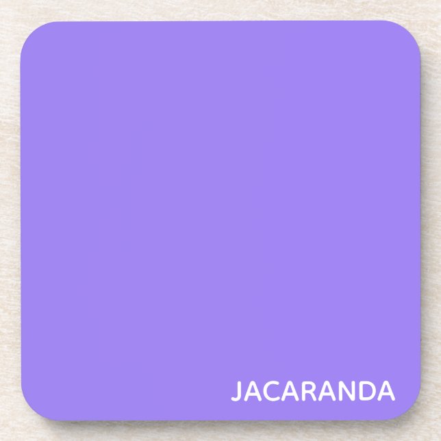 Posavasos Nombre de color púrpura de Jacaranda (Frente)