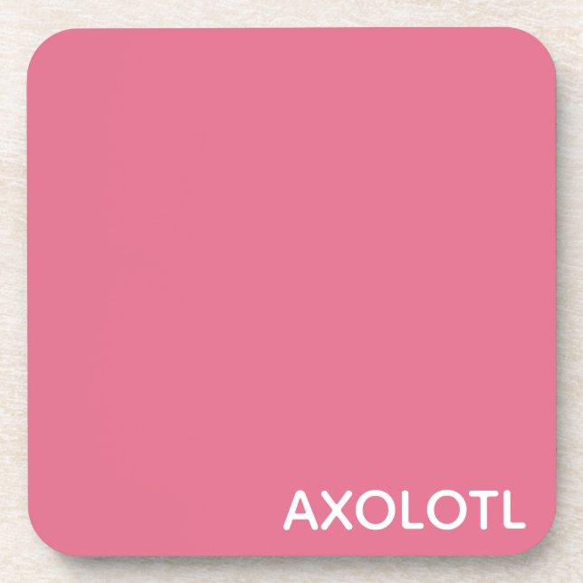 Posavasos Nombre de color rosa Axolotl (Frente)