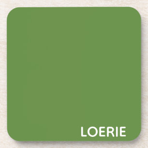 Posavasos Nombre de color verde de Loerie
