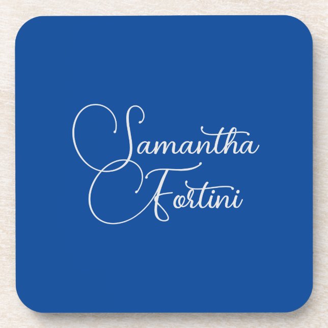 Posavasos Nombre de escritura a mano minimalista profesional (Frente)