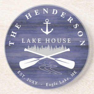 Posavasos Nombre de familia Lake House Pine Tree wood Person