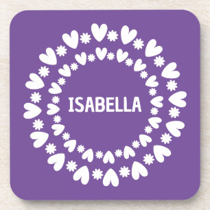 Posavasos Nombre De Flores Y Corazones