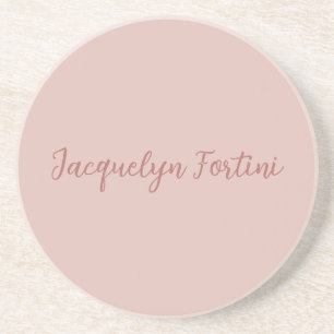 Posavasos Nombre de guión elegante Rosa Gold Calligraphy