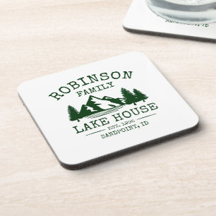 Posavasos Nombre de la familia Lake House Selva Árboles ver