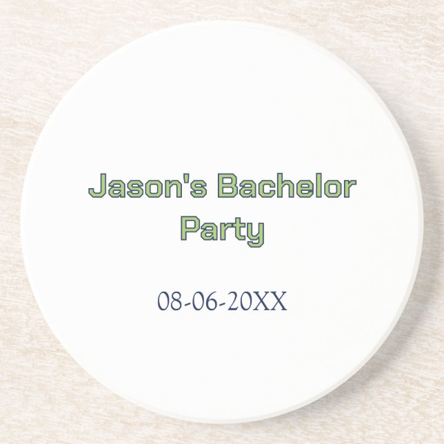 Posavasos nombre de la fiesta de soltero fecha simple minima (Frente)