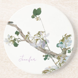 Posavasos Nombre de litografía de estilo floral asiático vin